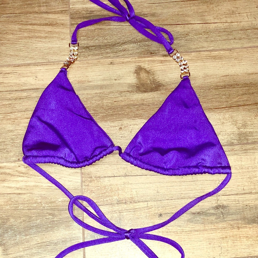 Platinum Bay Purple and Rhinestone Bikini Top
